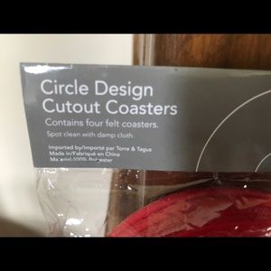 NWT Torre&Targus BLACK Coasters “O”